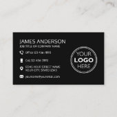 Professional Logo Social Media QR Code Black Visitekaartje (Voorkant)