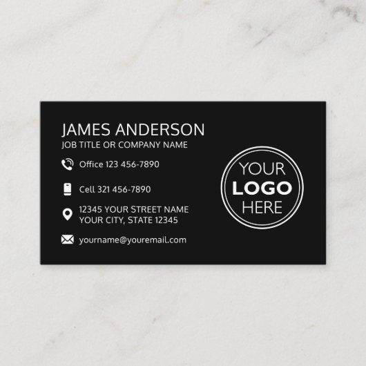 Professional Logo Social Media QR Code Black Visitekaartje (Voorkant)