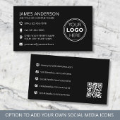 Professional Logo Social Media QR Code Black Visitekaartje