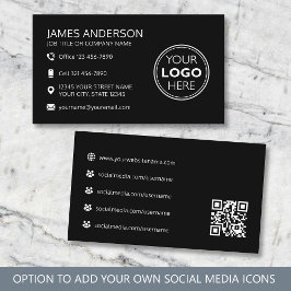 Professional Logo Social Media QR Code Black Visitekaartje