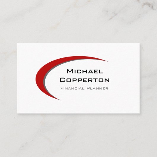 Professional Logo Visitekaartje rode kromme Platin (Voorkant)