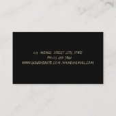 Professional Lotus Flower Gold Stripes Black Visitekaartje (Achterkant)