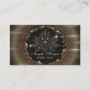 Professional Lotus Flower Gold Stripes Black Visitekaartje