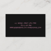 Professional Lotus Flower Stripes Black Visitekaartje (Achterkant)