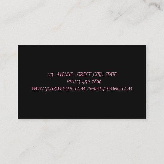 Professional Lotus Flower Stripes Black Visitekaartje (Achterkant)