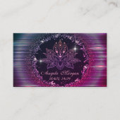 Professional Lotus Flower Stripes Black Visitekaartje (Voorkant)