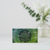 Professional Lotus Flower Stripes Green Visitekaartje (Staand voorkant)