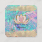 Professional Lotus Gold Brush Stroke Opal Vierkante Visitekaartje (Voorkant)