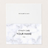 Professional Loyalty Elegant White Marble Patroon Visitekaartje (Buitenkant ongevouwen)