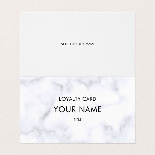 Professional Loyalty Elegant White Marble Patroon Visitekaartje (Buitenkant ongevouwen)