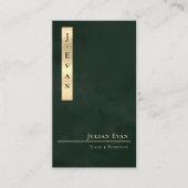 Professional Luxe Emerald Green Gold Business Card Visitekaartje (Voorkant)
