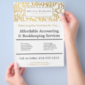 Professional Luxe Faux Gold Numbers Accountant Flyer (Hand)