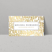 Professional Luxe Faux Gold Numbers Accountant Visitekaartje