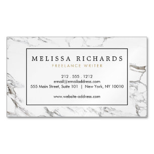 Professional Luxe minimalistische witte marmer Magnetisch Visitekaartje