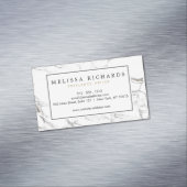 Professional Luxe minimalistische witte marmer Magnetisch Visitekaartje (Voorbeeld)