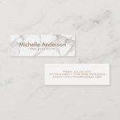 Professional Luxe minimalistische witte marmer Mini Visitekaartje (Voorkant / Achterkant)