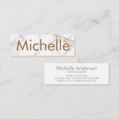 Professional Luxe minimalistische witte marmer Mini Visitekaartje (Voorkant / Achterkant)