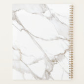 Professional Luxe minimalistische witte marmer Planner (Achterkant)
