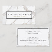 Professional Luxe minimalistische witte marmer Visitekaartje (Voorkant / Achterkant)