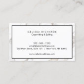 Professional Luxe minimalistische witte marmer Visitekaartje (Achterkant)