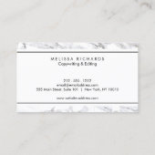 Professional Luxe minimalistische witte marmer Visitekaartje (Achterkant)