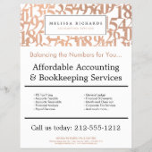 Professional Luxe Roos Gold Numbers Accountant Flyer (Voorkant)