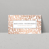 Professional Luxe Roos Gold Numbers Accountant Visitekaartje