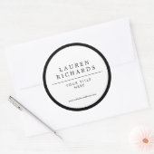 Professional Luxe zwart en wit Ronde Sticker (Envelop)
