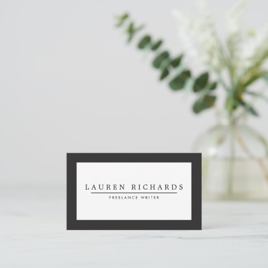 Professional Luxe zwart-wit Visitekaartje (Staand voorkant)