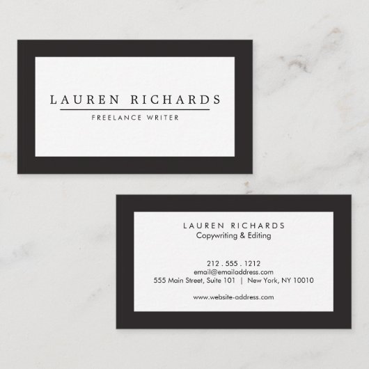 Professional Luxe zwart-wit Visitekaartje (Voorkant / Achterkant)