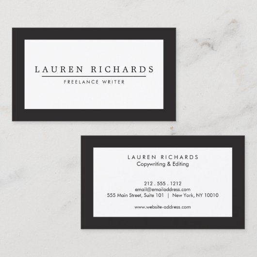 Professional Luxe zwart-wit Visitekaartje (Voorkant / Achterkant)