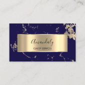 Professional Luxury Gold Abstracte marmer Blue Nav Visitekaartje (Voorkant)