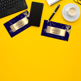 Professional Luxury Gold Abstracte marmer Blue Nav Visitekaartje