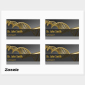 Professional Luxury Gold DNA Strand Medical Rechthoekige Sticker (Vel)