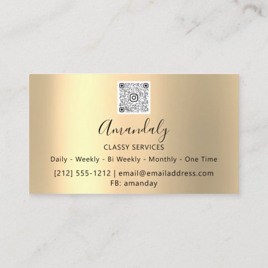 Professional Luxury Gold Glitter-back-Lijst Visitekaartje (Achterkant)