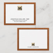 Professional Luxury Gold Initiaal Logo Notitiekaartje (Voorkant / Achterkant)