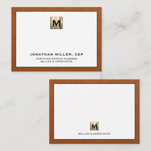 Professional Luxury Gold Initiaal Logo Notitiekaartje (Voorkant / Achterkant)