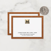 Professional Luxury Gold Initiaal Logo Notitiekaartje (Voorkant / Achterkant in situ)
