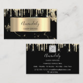 Professional Luxury Gold Royal Marble Black Drip Visitekaartje (Voorkant / Achterkant)