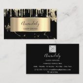 Professional Luxury Gold Royal Marble Black Drip Visitekaartje (Voorkant / Achterkant)