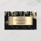 Professional Luxury Gold Royal Marble Black Drip Visitekaartje (Voorkant)