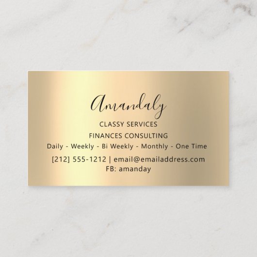 Professional Luxury Gold Royal Marble Blauwgroen V Visitekaartje (Achterkant)