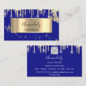 Professional Luxury Gold Royal Marble Blue Drip Visitekaartje (Voorkant / Achterkant)