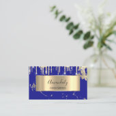 Professional Luxury Gold Royal Marble Blue Drip Visitekaartje (Staand voorkant)