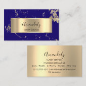 Professional Luxury Gold Royal Marble Blue Navy Visitekaartje (Voorkant / Achterkant)