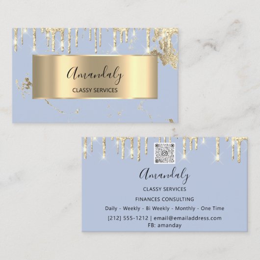 Professional Luxury Gold Royal Marble Blue Visitekaartje (Voorkant / Achterkant)