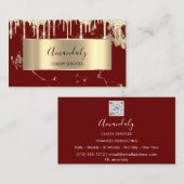 Professional Luxury Gold Royal Marble Burgund Drip Visitekaartje (Voorkant / Achterkant)