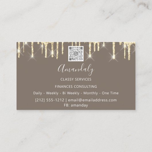 Professional Luxury Gold Royal Marble EffectDrip Visitekaartje (Achterkant)
