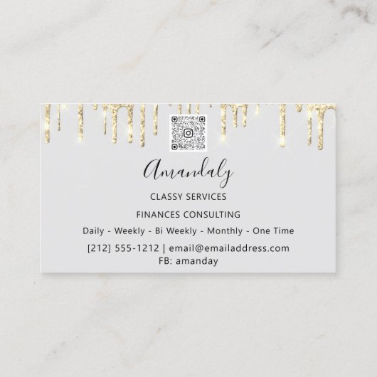 Professional Luxury Gold Royal Marble Gray Visitekaartje (Achterkant)