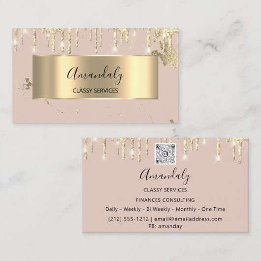 Professional Luxury Gold Royal Marble Pink Blush Visitekaartje (Voorkant / Achterkant)